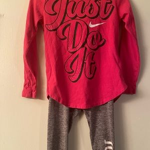 Nike Tee 6X & Justice Leggings 5T